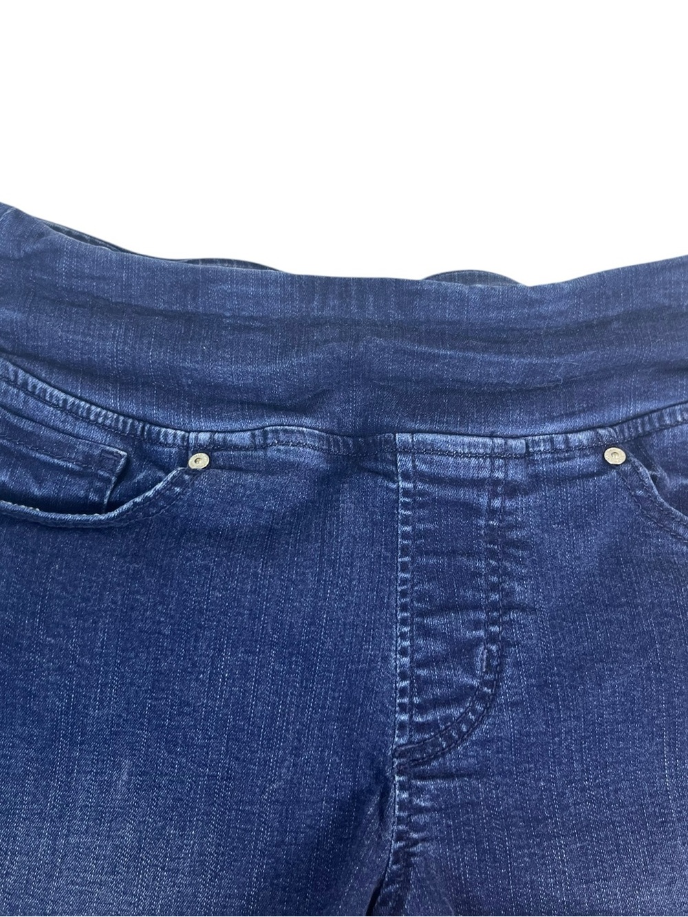 Belle by Kim Gravel Dark Blue Denim Fabric shorts size 8